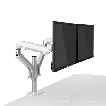 Metal Aluminium 360 Double moniteur LCD CLAMP Bureau support de support moderne